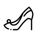 Female Shoe Icon Vector Outline Illustration