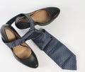 Female shoe and neck tie