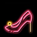 Female Shoe neon glow icon illustration