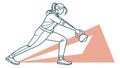 Female Shot Putter in Dynamic Throwing Pose, vector design Generative AI Royalty Free Stock Photo