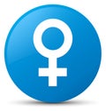 Female sign icon cyan blue round button Royalty Free Stock Photo