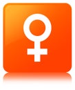 Female sign icon orange square button Royalty Free Stock Photo