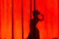 Female silhouette on the curtain Royalty Free Stock Photo