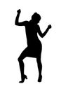 Female Silhouette Dancing Joyously