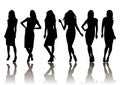 Female silhouette set Royalty Free Stock Photo