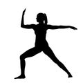 Female Silhouette in a variation of the Dancing Shiva Pose