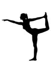 Female Silhouette in Yoga King Dancer Variation Pose