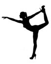 Female Silhouette in Yoga King Dancer Pose