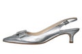 Female silver shoes Royalty Free Stock Photo