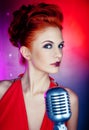 Female singer Royalty Free Stock Photo