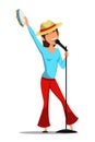 Female singer flat character