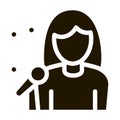 Female Singer With Microphone Sing Recital Vector