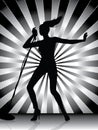 Female singer silhouette