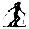Female Skier in action silhouette