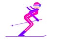 Female skier clip art