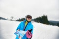 Female skier with map