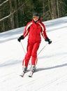 Female skier on a slope