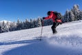 Female skier on a slope. Royalty Free Stock Photo