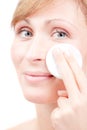 Female skin care face cleaning Royalty Free Stock Photo