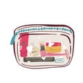 Female skincare cosmetic products in a cosmetic bag. Vector illustration Royalty Free Stock Photo