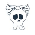 Female Skull icon vector isolated on white background, Female Sk