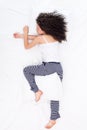 Female sleeping Log pose Royalty Free Stock Photo