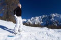 Female Snowboarder in Dolomites Royalty Free Stock Photo