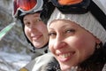 Female snowboarders Royalty Free Stock Photo