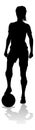 Female Soccer Football Player Woman Silhouette Royalty Free Stock Photo