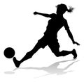 Female Soccer Football Player Woman Silhouette