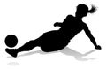 Female Soccer Football Player Woman Silhouette Royalty Free Stock Photo