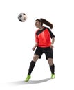 Female soccer making a header Royalty Free Stock Photo