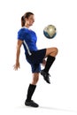 Female Soccer Player Bouncing Ball Royalty Free Stock Photo