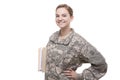 Female soldier with hand on hip Royalty Free Stock Photo