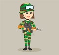 Female soldier holding a riffle Royalty Free Stock Photo