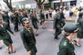 Female soldiers of the Brazilian army parading