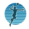 Female volley ball player silhouette