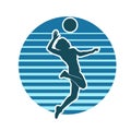 Female volley ball player silhouette