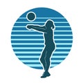 Female volley ball player silhouette