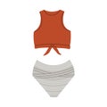 Female sports swimsuit-two-piece. Modern fashion stylish swimsuit. VectorIllustration