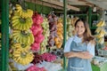 Female Stall Holder At Fresh Fruits Market Royalty Free Stock Photo