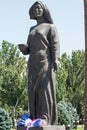 Female statue awaiting the return of her husband from war. Victory Square in Bishkek, Kyrgyzstan