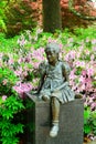 Female Statue at Swan Lake Royalty Free Stock Photo