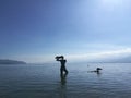 Female statues in Erhai Lake
