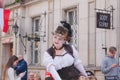 Female steampunk performer in Gdansk