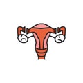 Female sterilization color line icon. Tubal ligation. Permanent contraception and birth control. Pictogram for web page, mobile