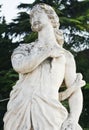 Female stone statue, castle in Castelfranco Veneto, in Italy Royalty Free Stock Photo