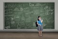 Female student announcing something at class