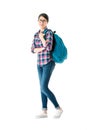 Female student carrying personal studying bag Royalty Free Stock Photo
