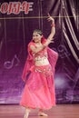 Female student perform indian dance